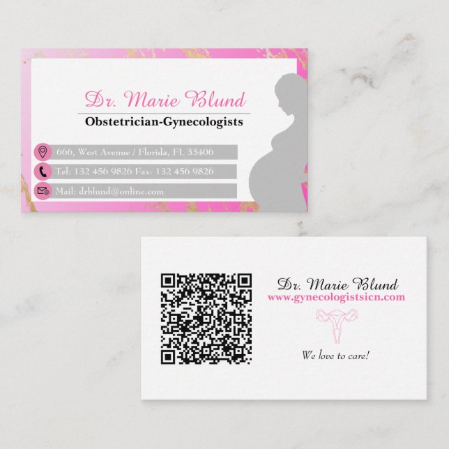 Gynekolog OBGYN Obstetrician Elegant Minimalist Visitkort (Fram/baksida)