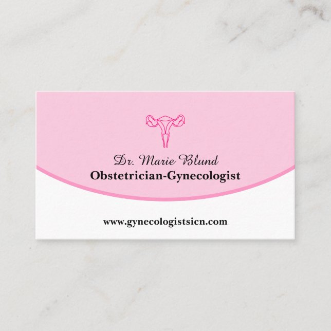 Gynekolog Obstetrician OBGYN Card med QR- kod Visitkort (Framsida)