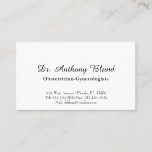 Gynekolog obstetrician OBGYN doktor Business Ca Visitkort