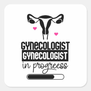 Gynekolog under arbete fyrkantigt klistermärke