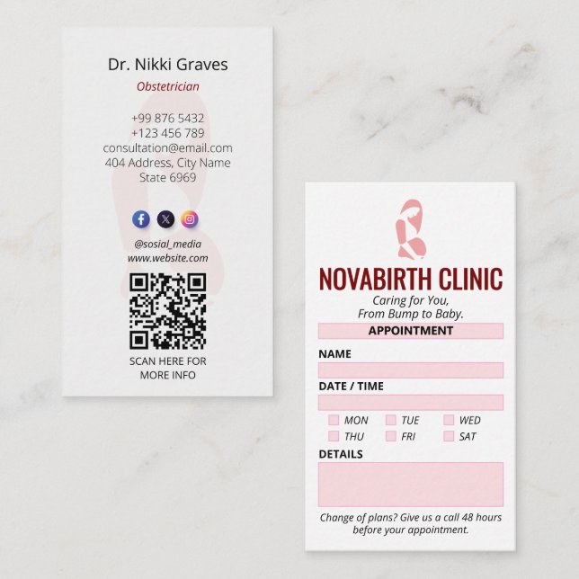 Gynekologi Clinical Business | Modern Möte Visitkort (Fram/baksida)