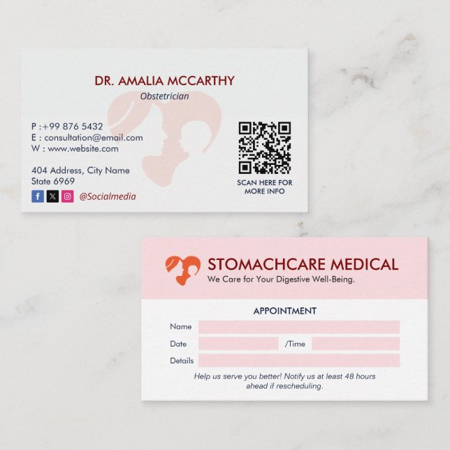 Gynekologi Clinical Business | Modern Möte Visitkort (Fram/baksida)