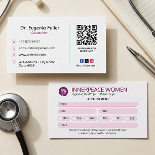 Gynekologisk klinik näringsliv Modern tidbokning Visitkort