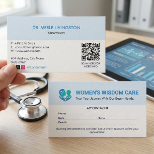 Gynekologisk klinik verksamhet Modern tidbokning Visitkort