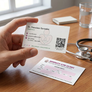 Gynekologisk klinikföretag Modern tidbokning Visitkort