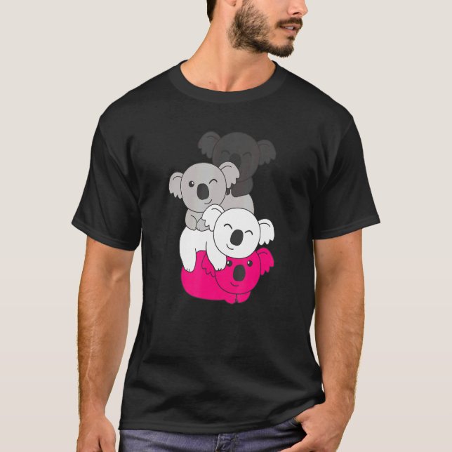 Gynephilia Flagga Pile Pride Lgbtq Koalas Gynephil T Shirt (Framsida)