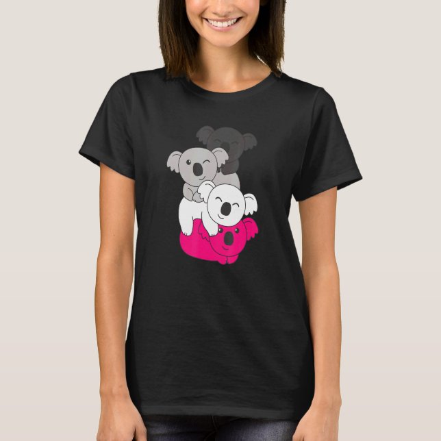Gynephilia Flagga Pile Pride Lgbtq Koalas Gynephil T Shirt (Framsida)