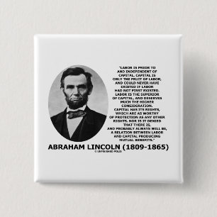 Gynnar ömsesidig Abraham Lincoln arbets- huvudsta Knapp