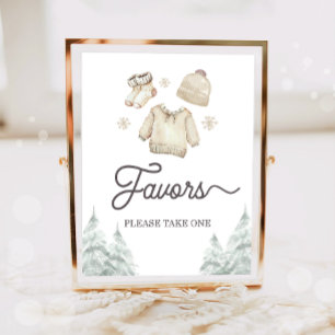 Gynnar Vattenfärg Winter Baby Det är Kallt Utomhus Poster