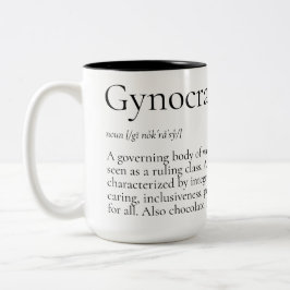 Gynocracy definition & rolig feministnäve Två-Tonad mugg