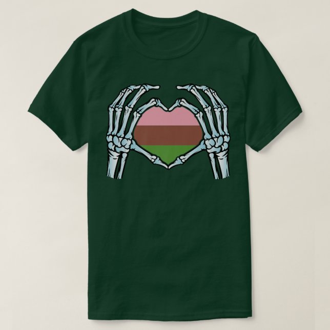 Gynoseual Gay Skeleton Nonbinary Kärlek  T Shirt (Design framsida)