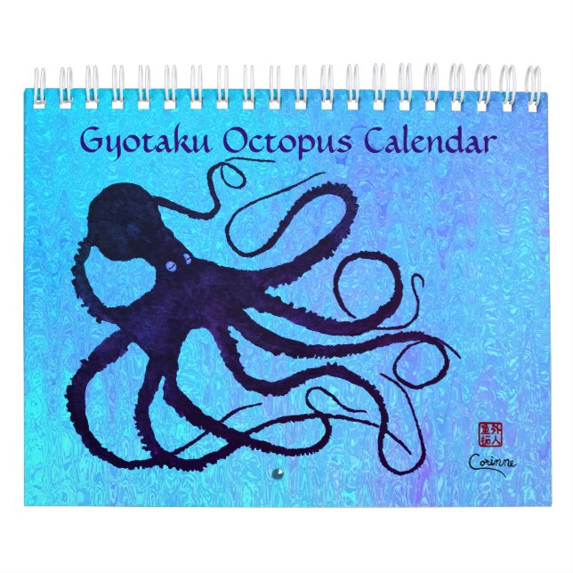 Gyotaku Octopus - liten kalender (Omslag)