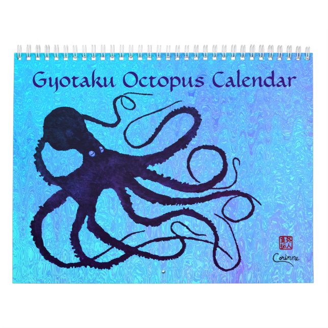 Gyotaku Octopus - Medium Calendar Kalender (Omslag)