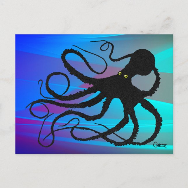 Gyotaku Octopus - vykort (Framsida)