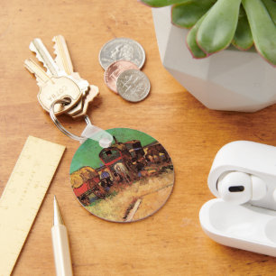Gypsier Caravans camping av Vincent van Gogh Nyckelring