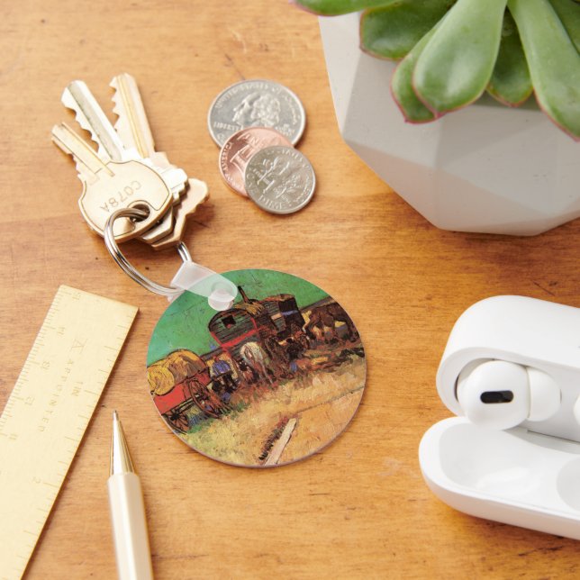 Gypsier Caravans camping av Vincent van Gogh Nyckelring (Skrivbord)