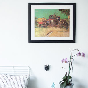 Gypsier Caravans camping av Vincent van Gogh Poster
