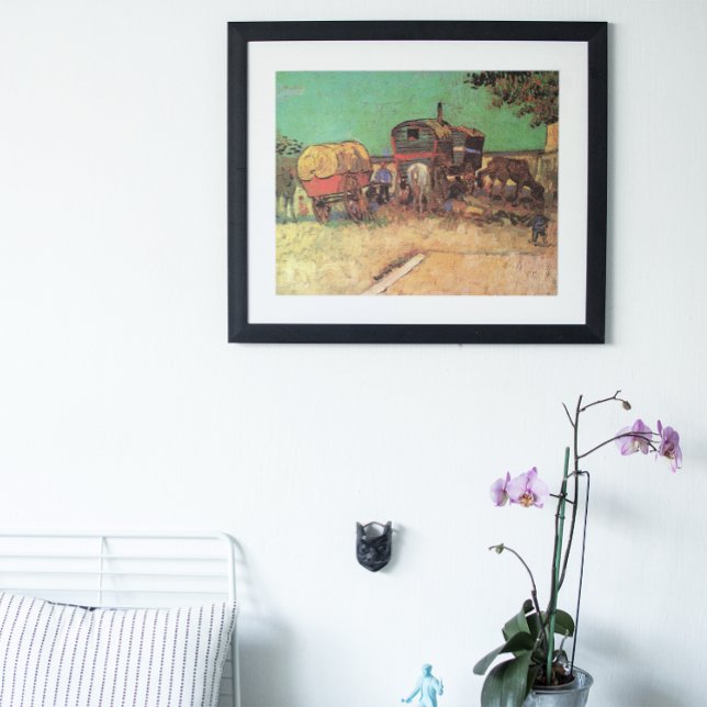 Gypsier Caravans camping av Vincent van Gogh Poster (Skapare uppladdad)