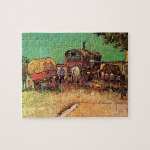 Gypsier Caravans camping av Vincent van Gogh Pussel