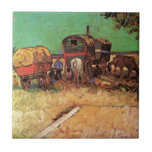 Gypsiernas camping med Caravans, Van Gogh Kakelplatta