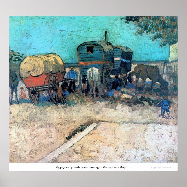 Gypsiläger med hästtransport - Vincent van Gogh Poster (Framsidan)