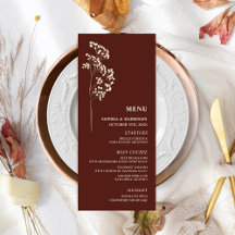 Gypsophila Mörk Red Baby's Band Bröllop Menu