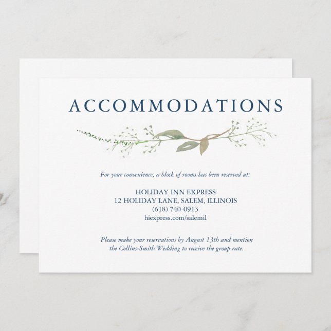 Gypsophila Wandan Bröllop-hölje Inbjudningar (Fram/baksida)