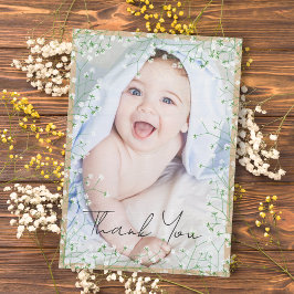 Gypsophila Watercolor Blommigt Boho Cute Nyfödd be Tack Kort