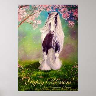 "Gypsy Blassom" Irish Vanner Stallion pinto Häst Poster