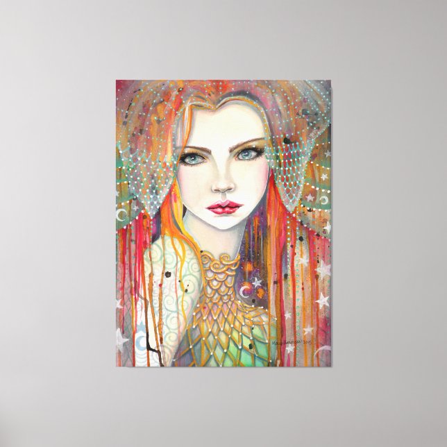 Gypsy Bohemian Beauty Painting by Molly Harrison Canvastryck (Framsida)