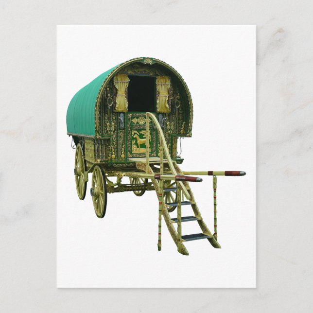 Gypsy bowtop caravan vykort (Framsida)