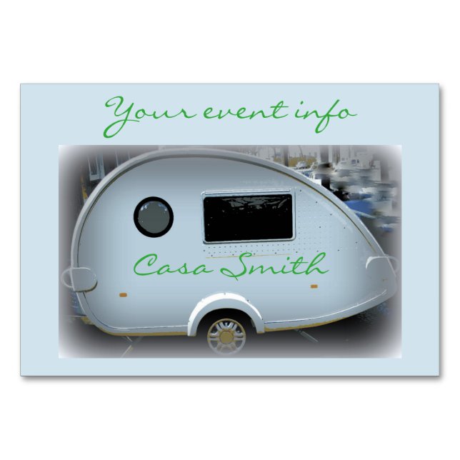 Gypsy caravan, liten droppsläpvagn bordsnummer (Framsidan)