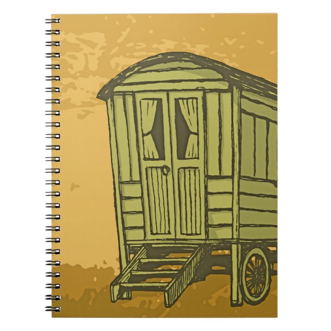 Gypsy caravan-vagn anteckningsbok (Framsidan)