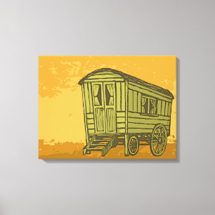 Gypsy caravan-vagn canvastryck