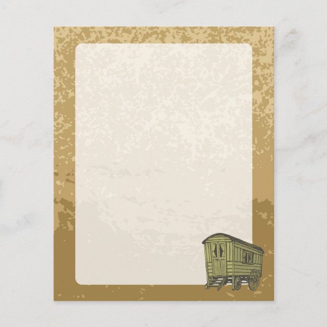 Gypsy caravan-vagn flygblad (Framsidan)