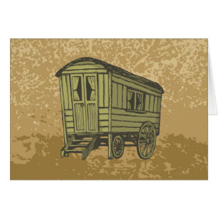 Gypsy caravan-vagn hälsningskort