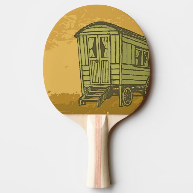 Gypsy caravan-vagn pingisracket (Baksidan)