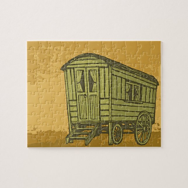 Gypsy caravan-vagn pussel (Horisontell)