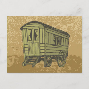 Gypsy caravan-vagn vykort