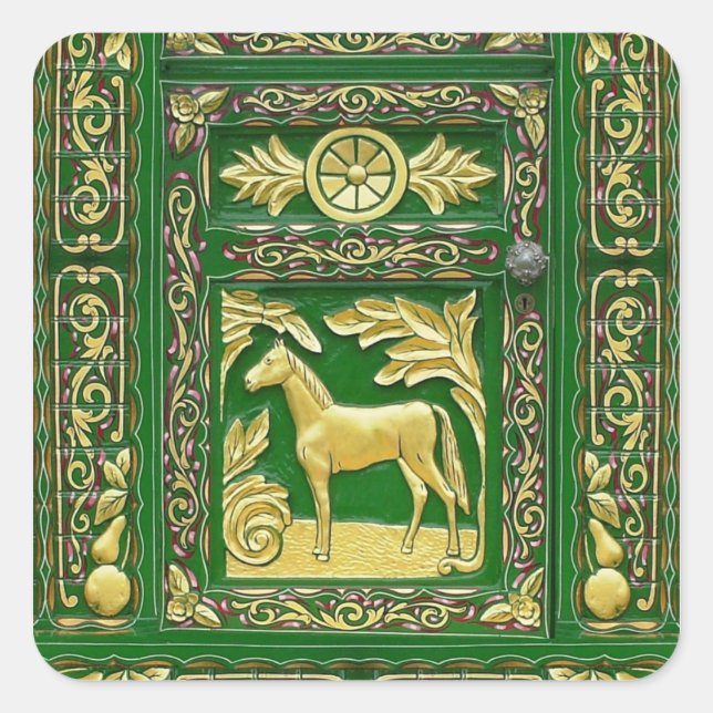 Gypsy dörrdetaljer fyrkantigt klistermärke (Framsida)