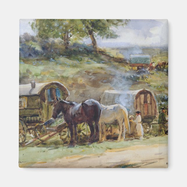 Gypsy Encampment, Appleby, 1919 Magnet (Framsidan)