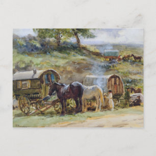 Gypsy Encampment, Appleby, 1919 Vykort