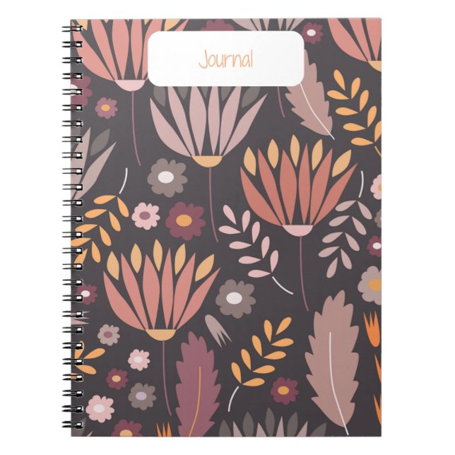 Gypsy Flower Bohemian Notebook Design Anteckningsbok (Framsidan)