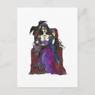 Gypsy Fortune Teller Kråka Postcard Vykort