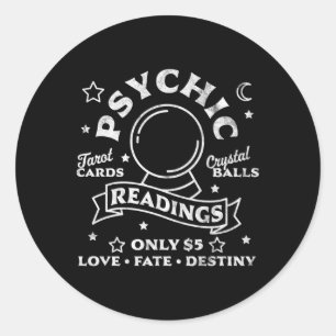 Gypsy Fortune Teller Psychic Readings Tarot Crysta Runt Klistermärke