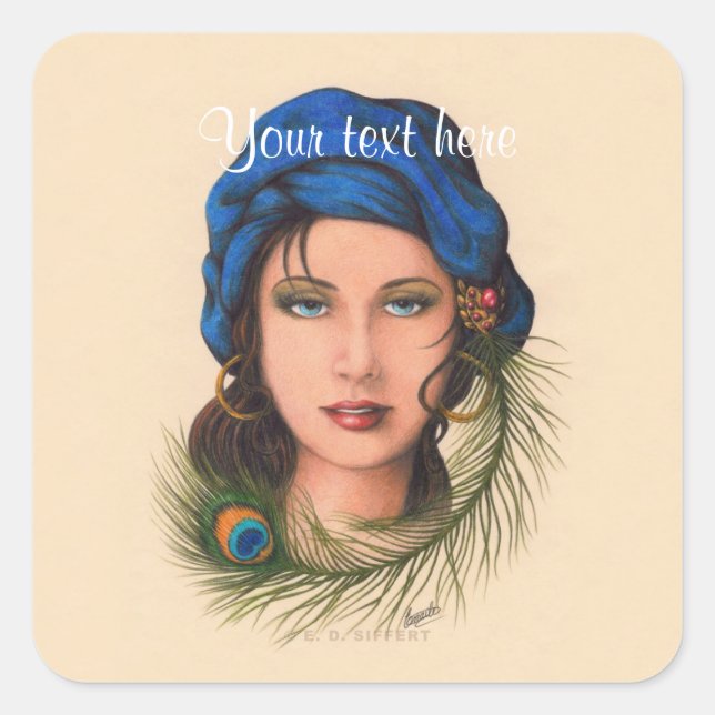 Gypsy Fyrkantigt Klistermärke (Framsida)