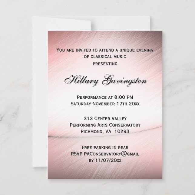 Gypsy Girl spelar en violin-unik inbjudan (Baksida)