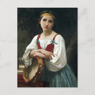 Gypsy Girl with a Tambourine by Bouguereau Vykort