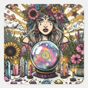 Gypsy Magic Fyrkantigt Klistermärke