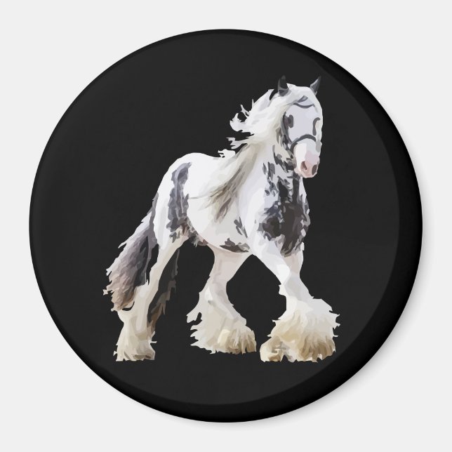 Gypsy Mare Stallion Draft Horse Magnet (Framsidan)